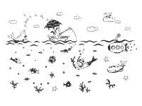 Wandtattoo Märchenhafte Unterwasserwelt Motivansicht