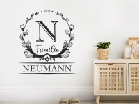 Wandtattoo Familienornament mit Name