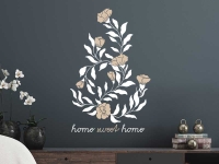 Wandtattoo Blumenranke Home sweet home