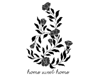 Wandtattoo Blumenranke Home sweet home Motivansicht