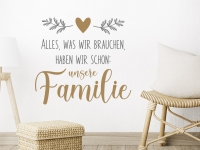 Wandtattoo Unsere Familie mit Herz