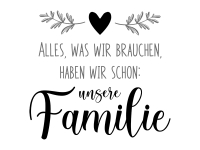 Wandtattoo Unsere Familie mit Herz Motivansicht