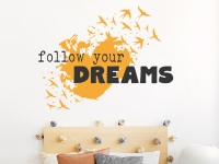 Wandtattoo Follow your dreams mit Vögeln