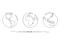 Wandtattoo Weltkugeln Explore Dream Discover Motivansicht
