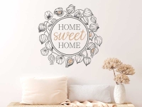 Wandtattoo Home sweet home mit Physaliskranz