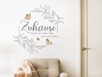 Wandtattoo Zuhause Ornament mit Schmetterlingen