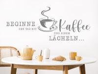 Wandtattoo Beginne den Tag mit Kaffee