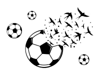 Wandtattoo Kreatives Fußball Design Motivansicht