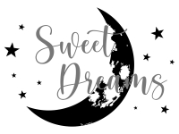 Wandtattoo Sweet Dreams mit Mond und Sternen Motivansicht