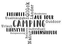 Wandtattoo Camping Wortwolke Motivansicht