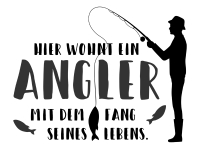 Wandtattoo Hier wohnt ein Angler Motivansicht