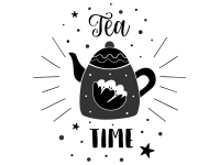 Wandtattoo Tea Time mit Teekanne Motivansicht