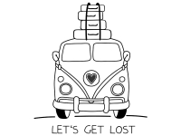 Wandtattoo Camper Lets get lost Motivansicht