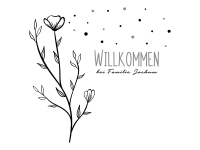 Wandtattoo Willkommen Blume mit Name Motivansicht