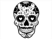 Wandtattoo Mexiko Style Totenkopf Motivansicht