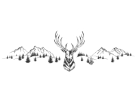 Wandtattoo Berglandschaft mit Hirsch Motivansicht