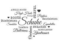 Wandtattoo Wortwolke Schuhe Motivansicht