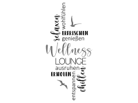 Wandtattoo Wellness Lounge Wortwolke Motivansicht