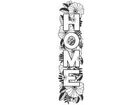 Wandtattoo Home mit Blüten Motivansicht