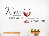 Wandtattoo Wein kennt die Antwort