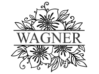 Wandtattoo Blumenbouquet mit Name Motivansicht