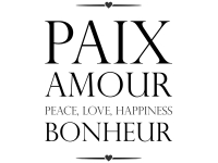 Wandtattoo Paix Amour Bonheur Motivansicht