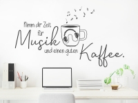 Wandtattoo Musik und guter Kaffee