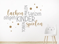 Wandtattoo Kinder Wortwolke mit Punkten