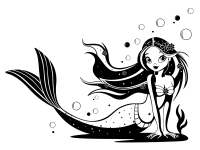 Wandtattoo Süße Meerjungfrau Motivansicht