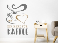 Wandtattoo Ein Herz für Kaffee