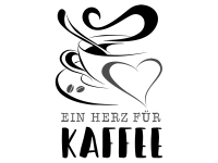 Wandtattoo Ein Herz für Kaffee Motivansicht