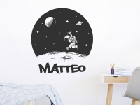 Wandtattoo Mond Astronaut mit Name