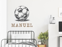 Wandtattoo Cooler Fussball mit Name