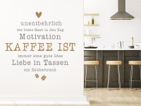 Wandtattoo Kaffee Worte mit Herz