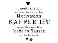 Wandtattoo Kaffee Worte mit Herz Motivansicht