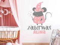 Wandtattoo Zaubermaus mit Wunschname