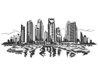 Wandtattoo Dubai Marina Motivansicht