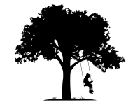 Wandtattoo Baum mit Mädchen auf Schaukel Motivansicht