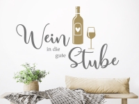 Wandtattoo Wein in die gute Stube