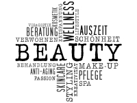 Wandtattoo Wortwolke Beauty Motivansicht