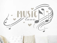 Wandtattoo Music love Noten