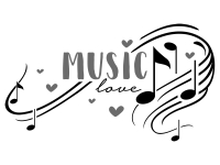 Wandtattoo Music love Noten Motivansicht