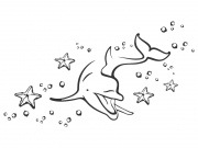 Wandtattoo Unterwasserwelt mit Delphin Motivansicht