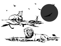 Wandtattoo Löwenpaar Motivansicht