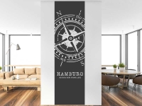 Wandtattoo Wandbanner Kompass mit Wunschort