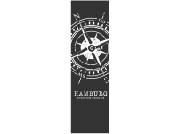 Wandtattoo Wandbanner Kompass mit Wunschort Motivansicht