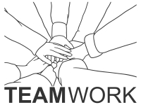 Wandtattoo Teamwork Hände Motivansicht