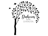 Wandtattoo Baum Daheim ist es am schönsten Motivansicht