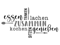 Wandtattoo Zusammen essen Motivansicht