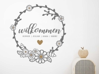 Wandtattoo Boho Willkommen mit Namen